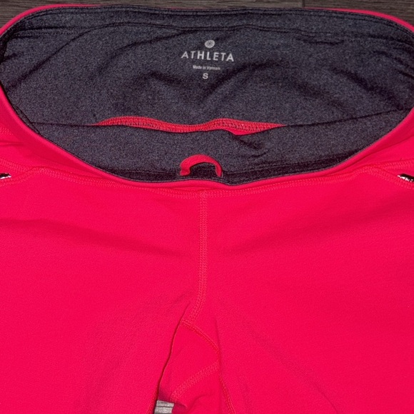 Athleta Relay Capri Pants Size Small Neon Pink/Orange/Heather Grey - Picture 9 of 12